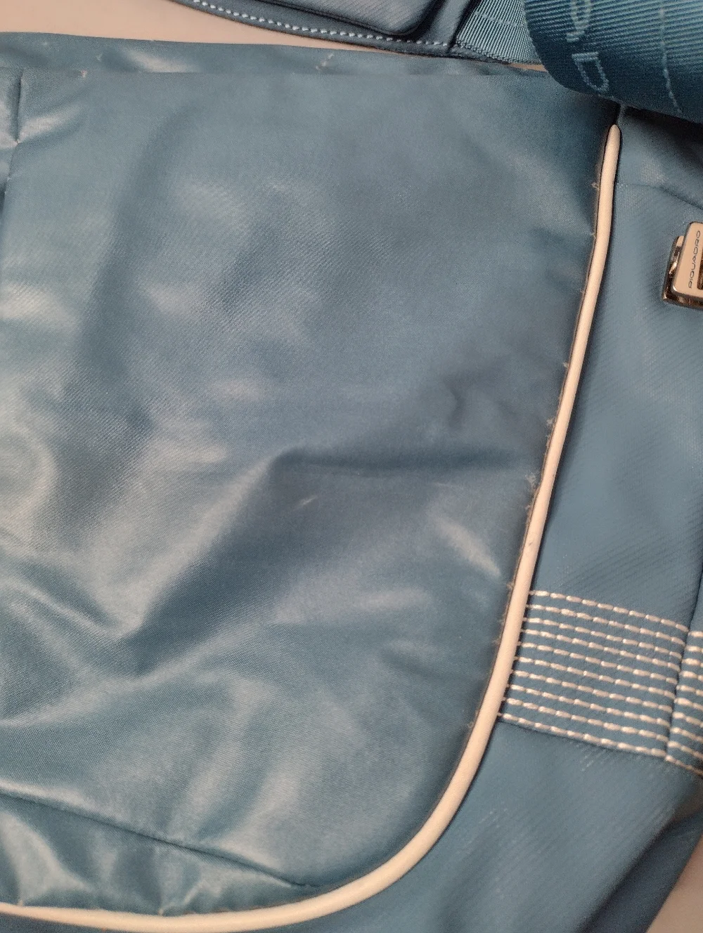 Piquadro Blue Multi Pocket Commuter Messenger City Bag Laptop Z